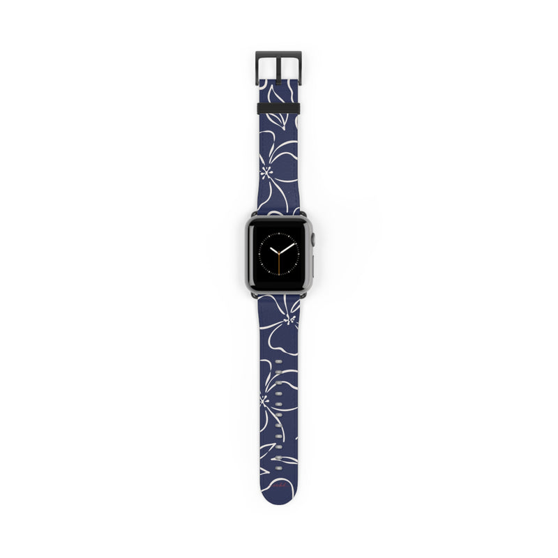 Navy & Cream Floral Correa para smartwatch de etchd