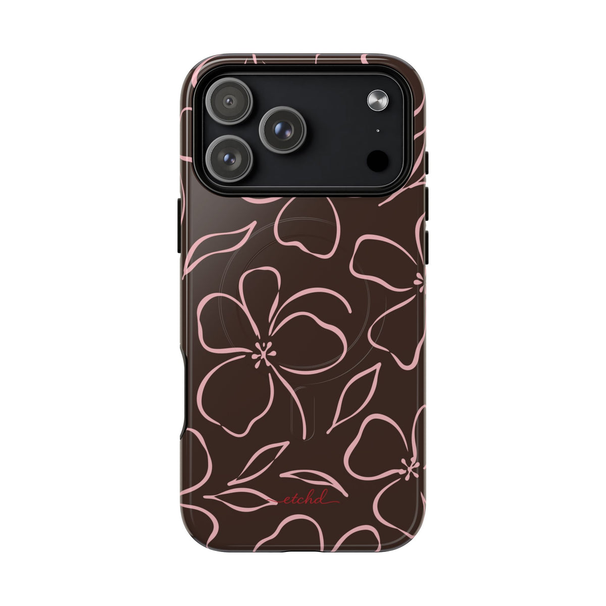 Espresso & Blush Floral Magnetic Phone Case by etchd, view 50