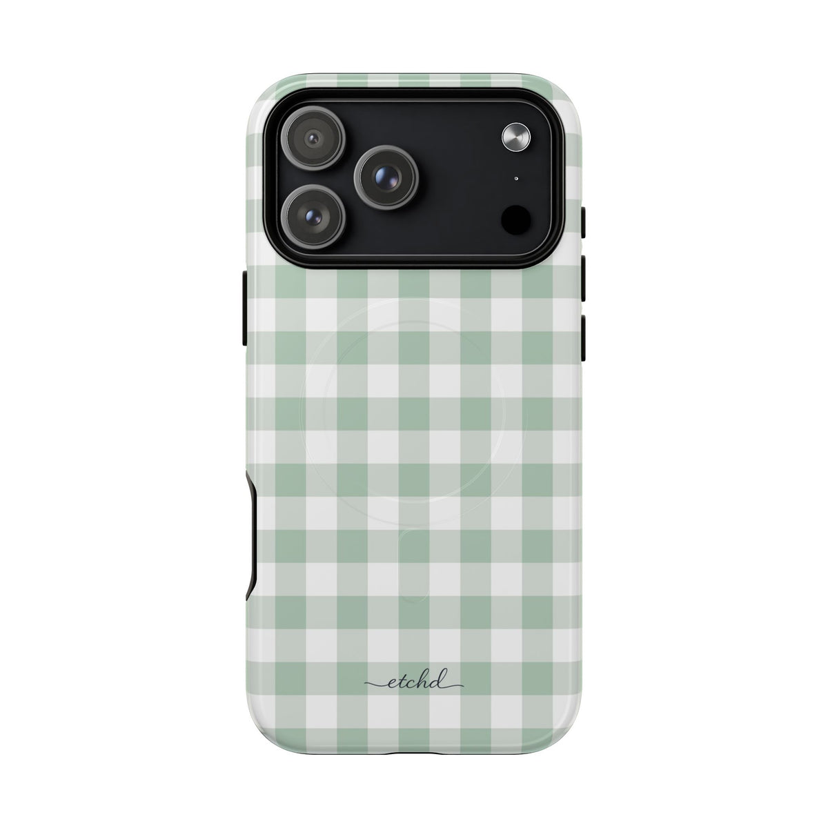 Sage & White Gingham Magnetic Phone Case by etchd, view 31