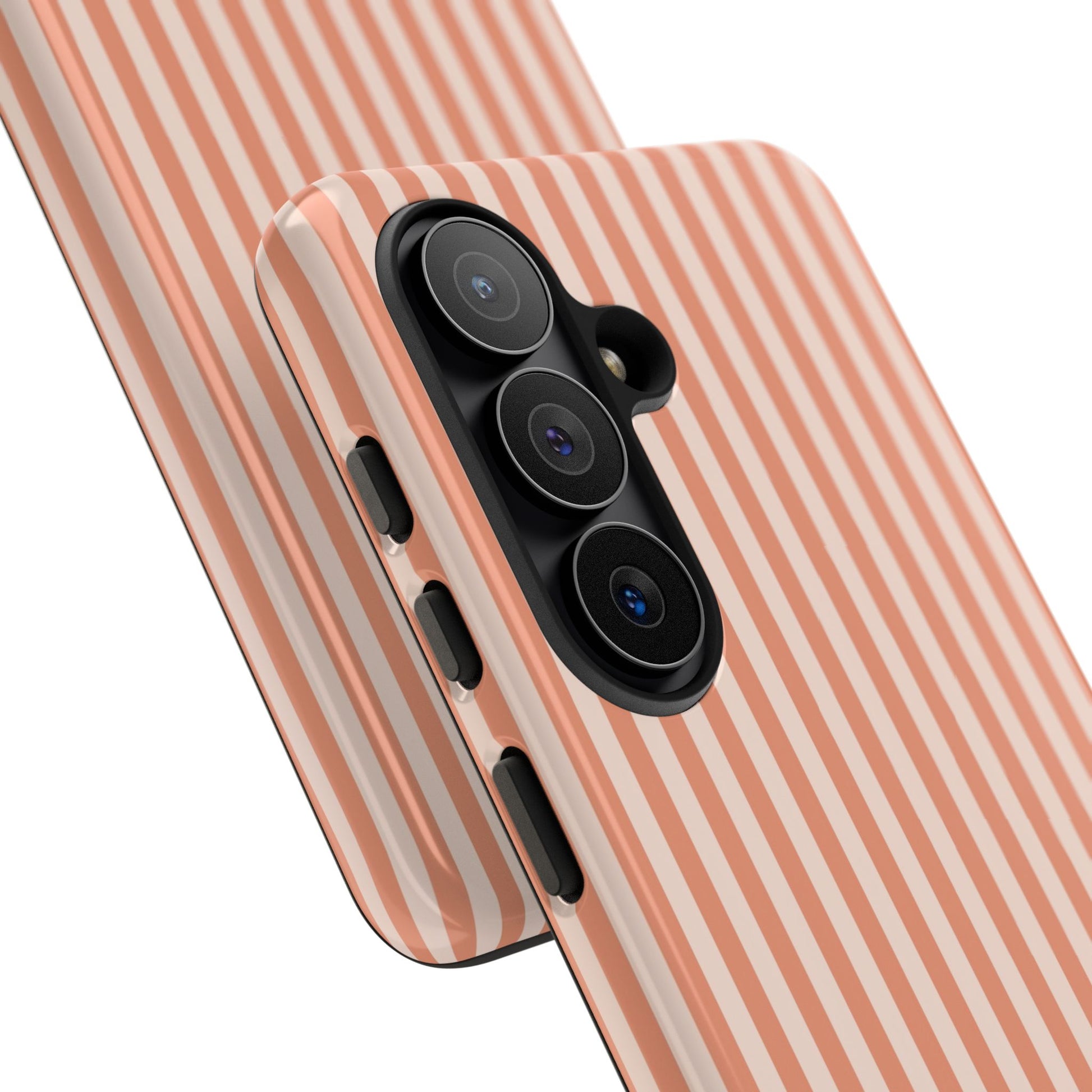 Coral & Cream Striped Phone Case by etchd, view 209