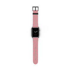 Classic Red & White Striped Diagonal Correa para smartwatch de etchd