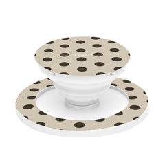 Brown Polka Dot Phone Grip And Stand – designer phone grip and stand by etchd