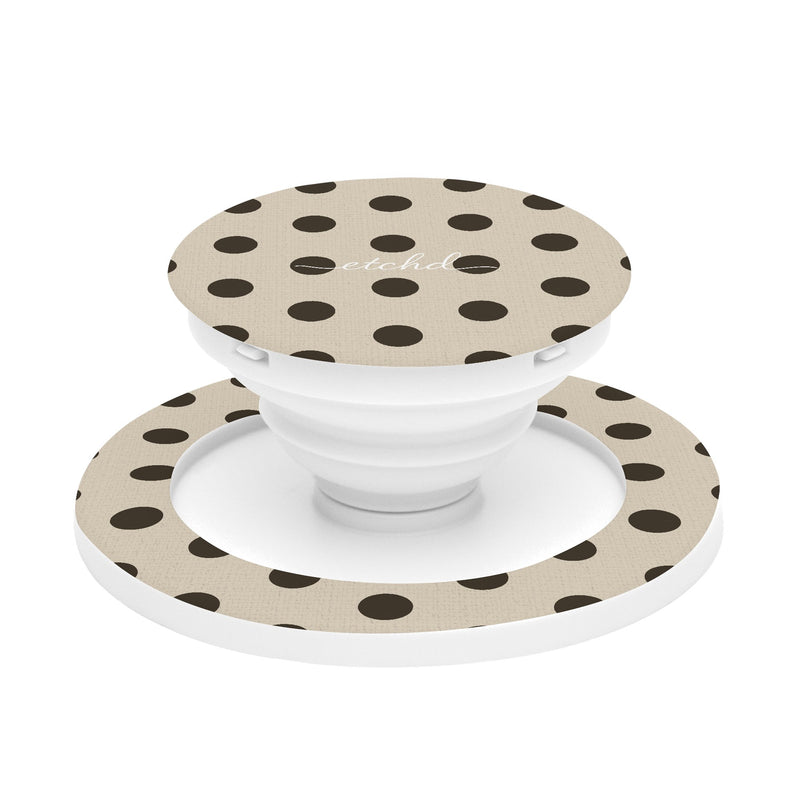 Brown Polka Dot Phone Grip And Stand-zoom-