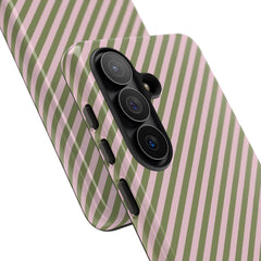 Green & Pink Striped Diagonal Phone Case by etchd, view 209
