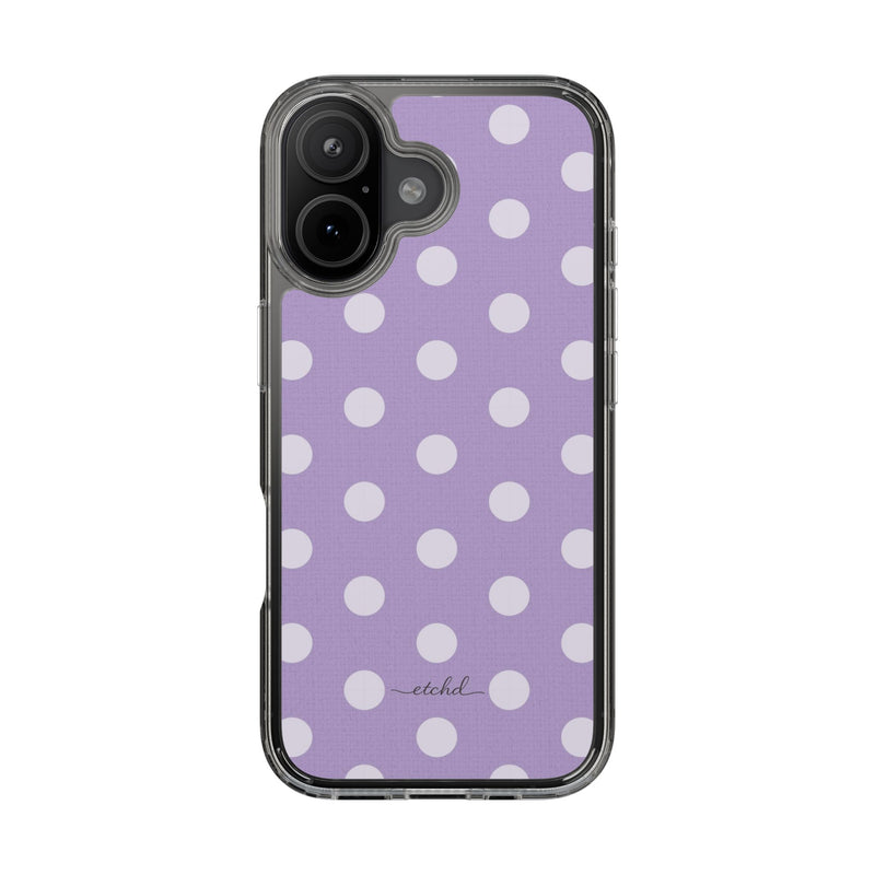Cream & Lilac Polka Dot Clear Phone Case-zoom-
