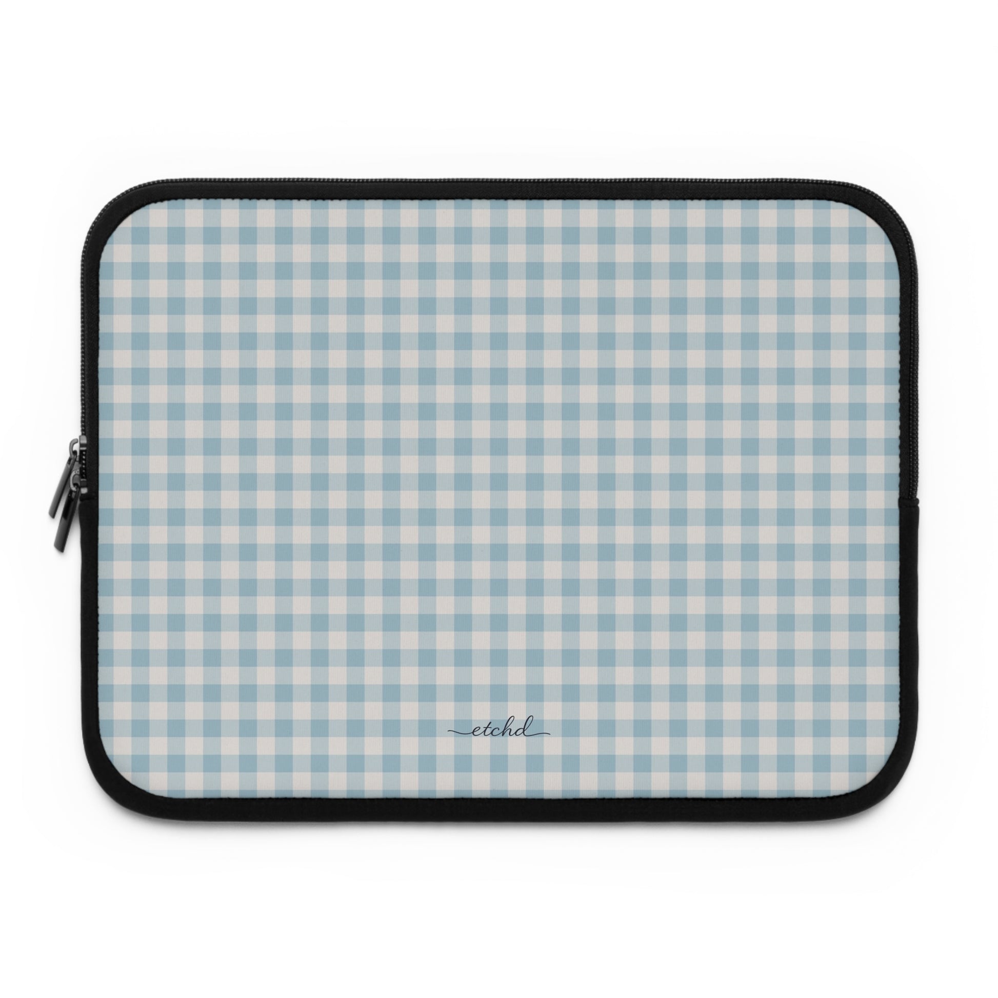Cornflower Gingham Laptop Sleeve by etchd
