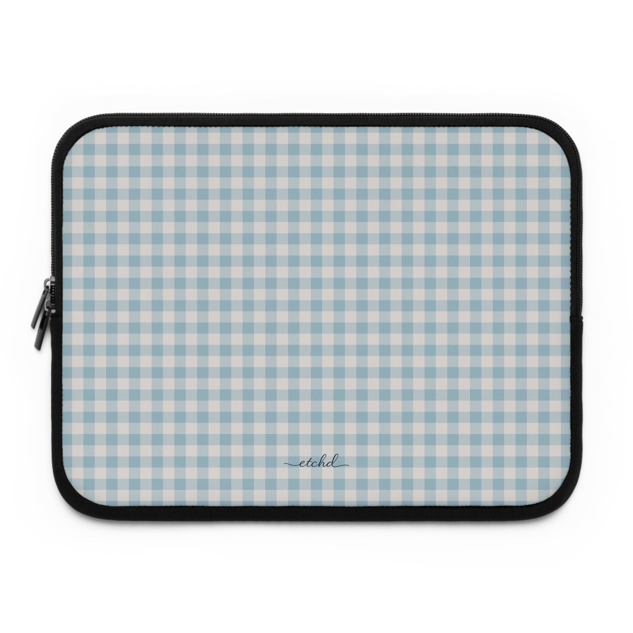 Cornflower Gingham Laptop Sleeve by etchd