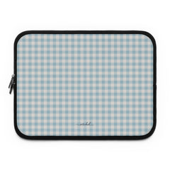 Cornflower Gingham Laptop Sleeve by etchd