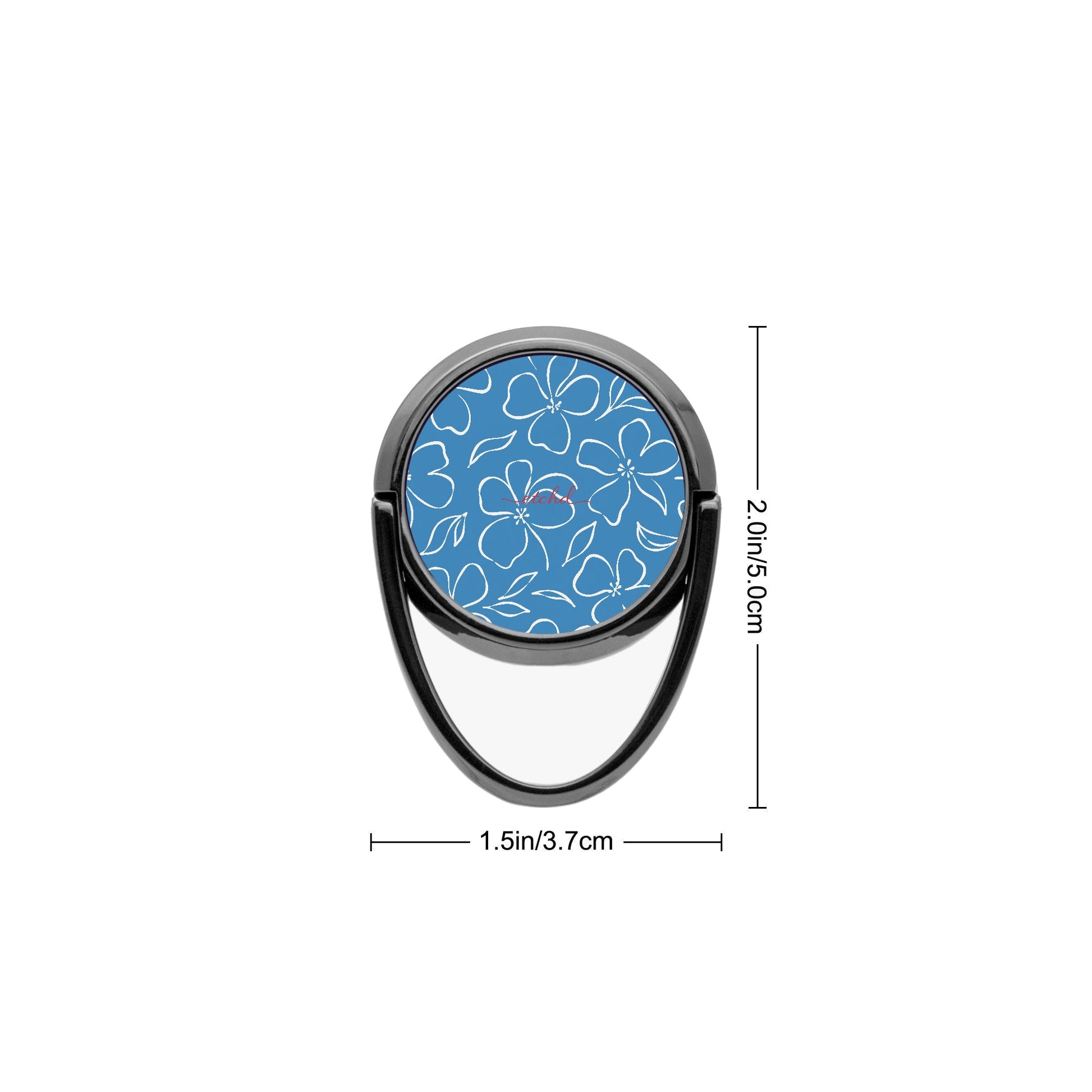 Cerulean & White Floral Anello supporto per telefono di etchd, vista 3