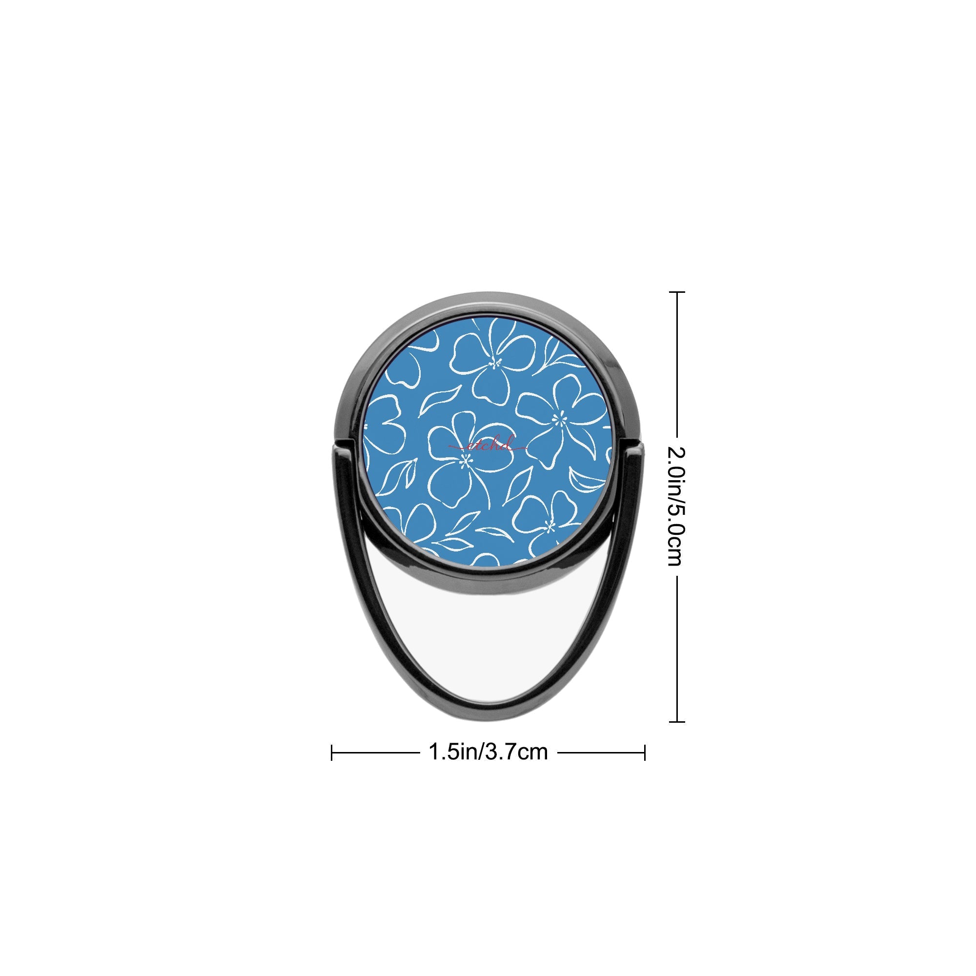 Cerulean & White Floral Anello supporto per telefono di etchd, vista 3