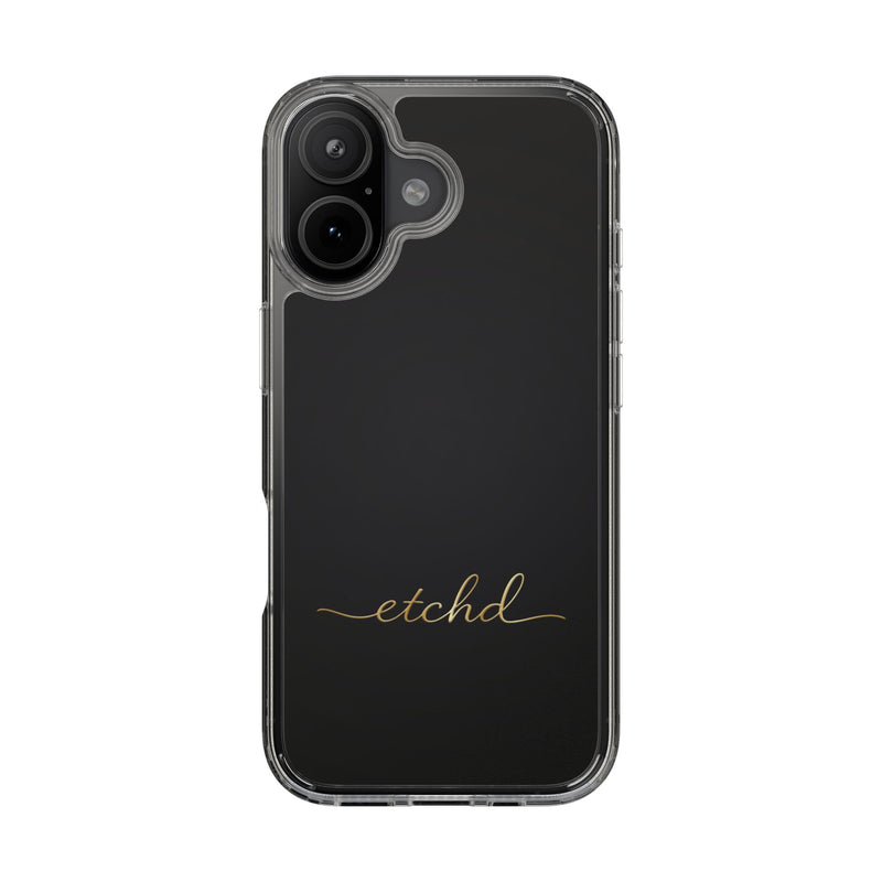 Etchd Signature Black Transparente Handyhülle-zoom-