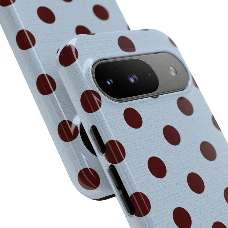 Blue & Cherry Polka Dot Phone Case-zoom-