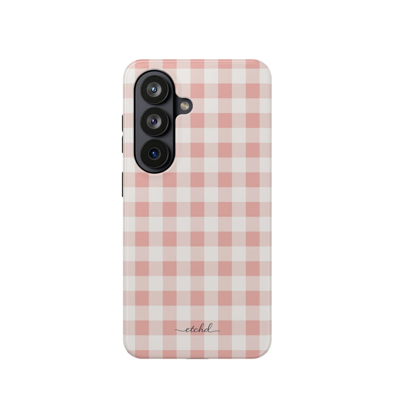 Blush Gingham Magnetische Handyhülle-zoom-
