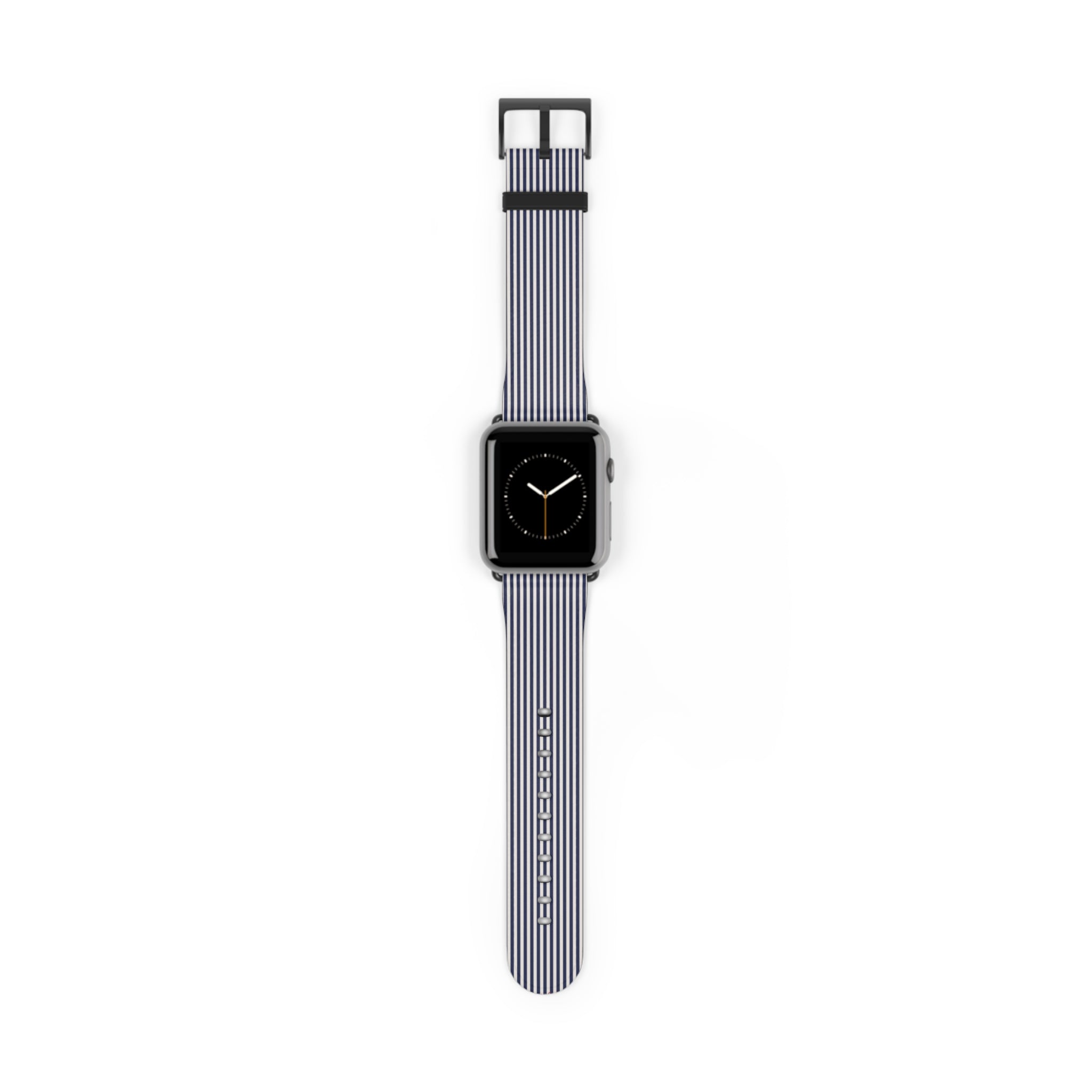 Navy & Cream Striped Smartwatch Strap by etchd, view 2