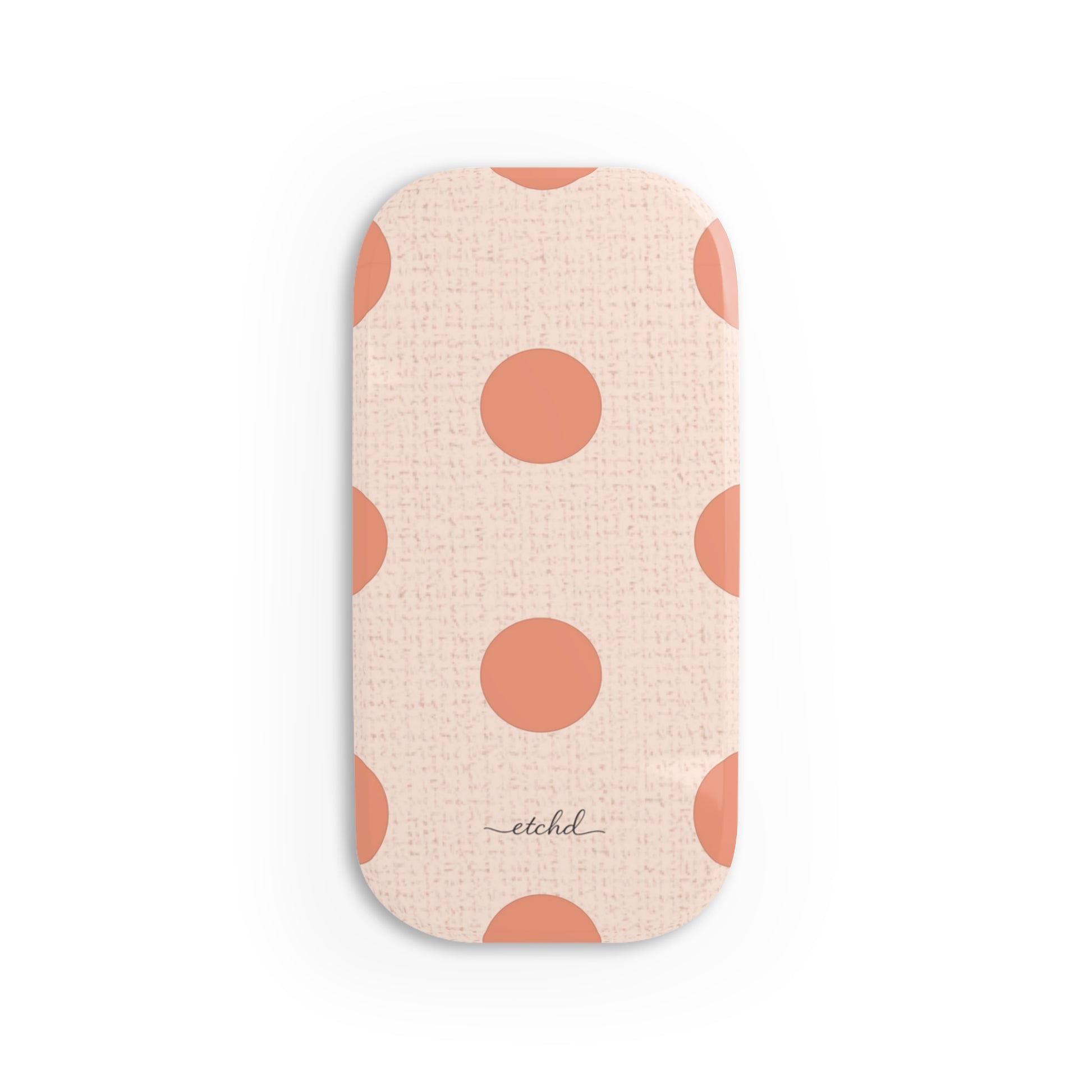Coral Polka Dot Click-On Phone Grip by etchd