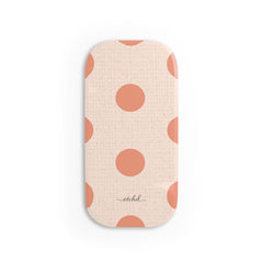 Coral Polka Dot Click-On Phone Grip by etchd