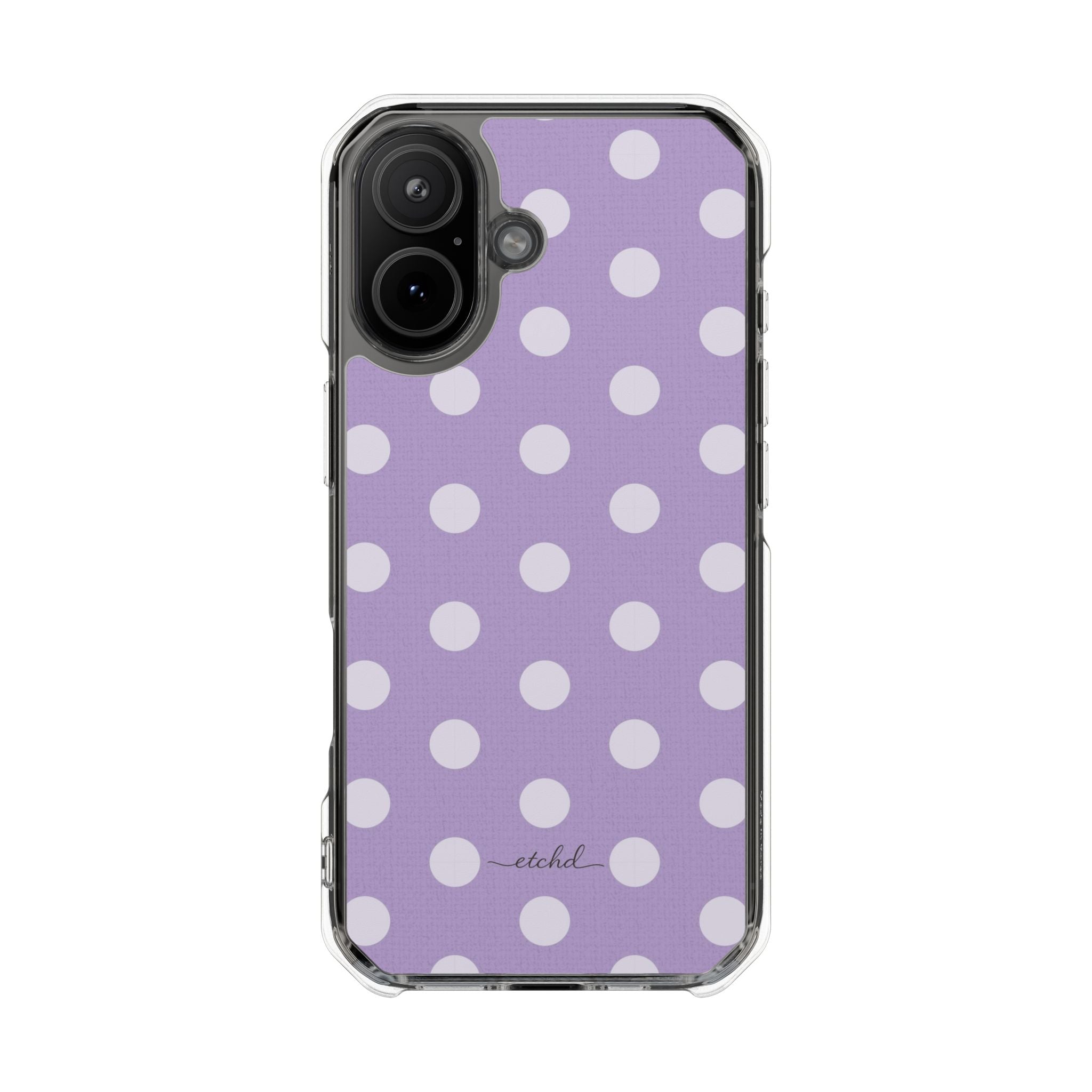 Cream & Lilac Polka Dot Clear Magnetic Phone Case by etchd, view 23