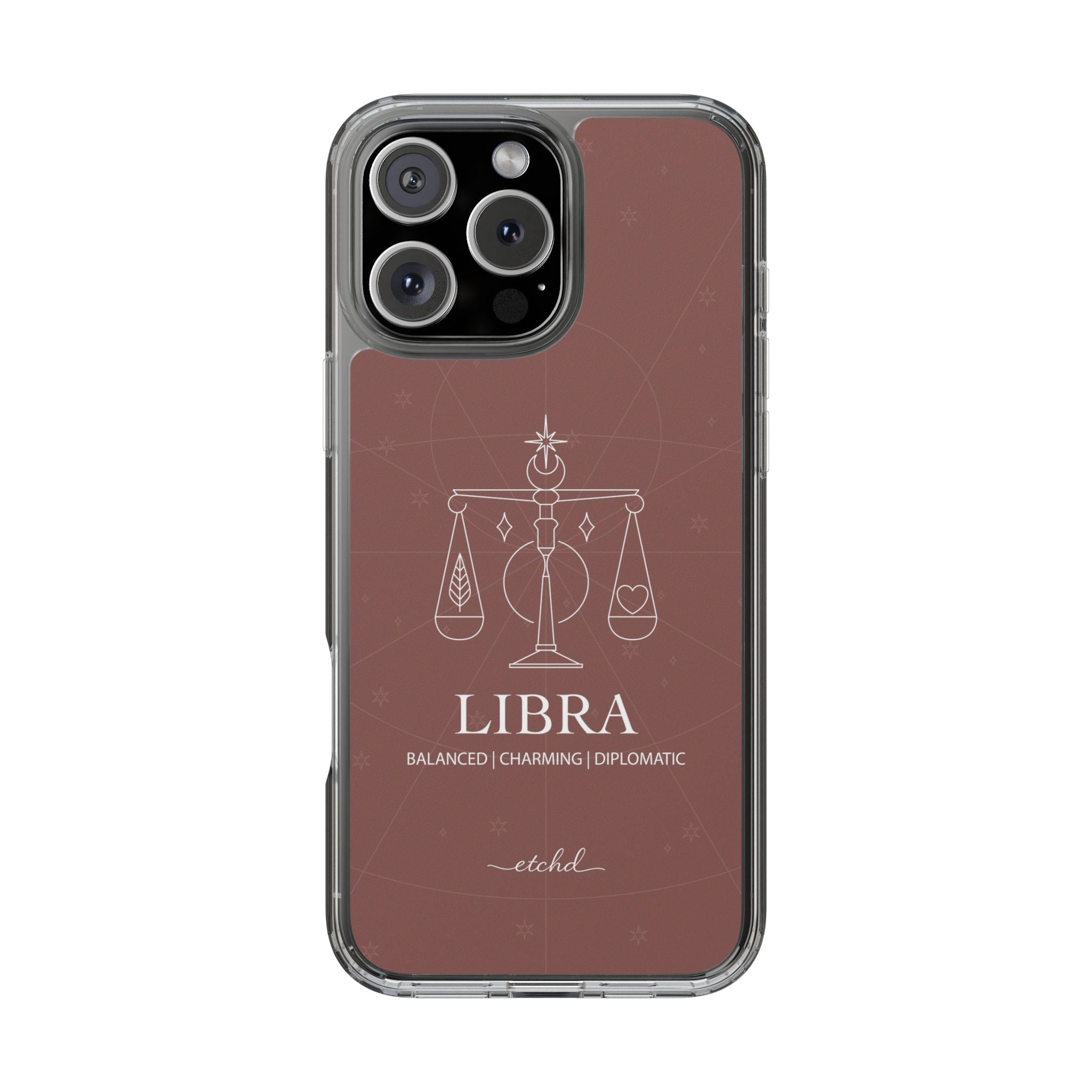 Libra Clear Phone Case by etchd