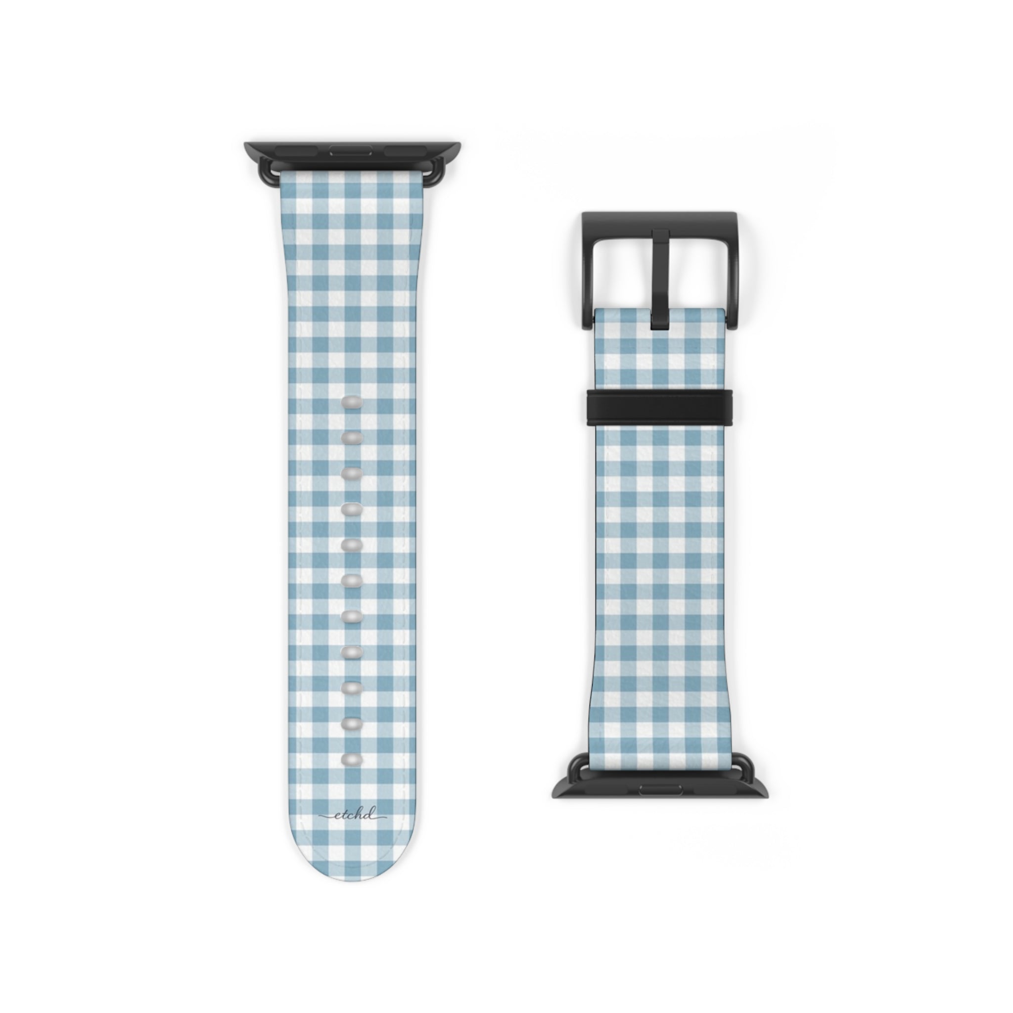 Cornflower & White Gingham Smartwatch Strap by etchd, view 9
