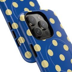 Butter And Cobalt Polka Dot Magnetic Phone Case by etchd, view 25