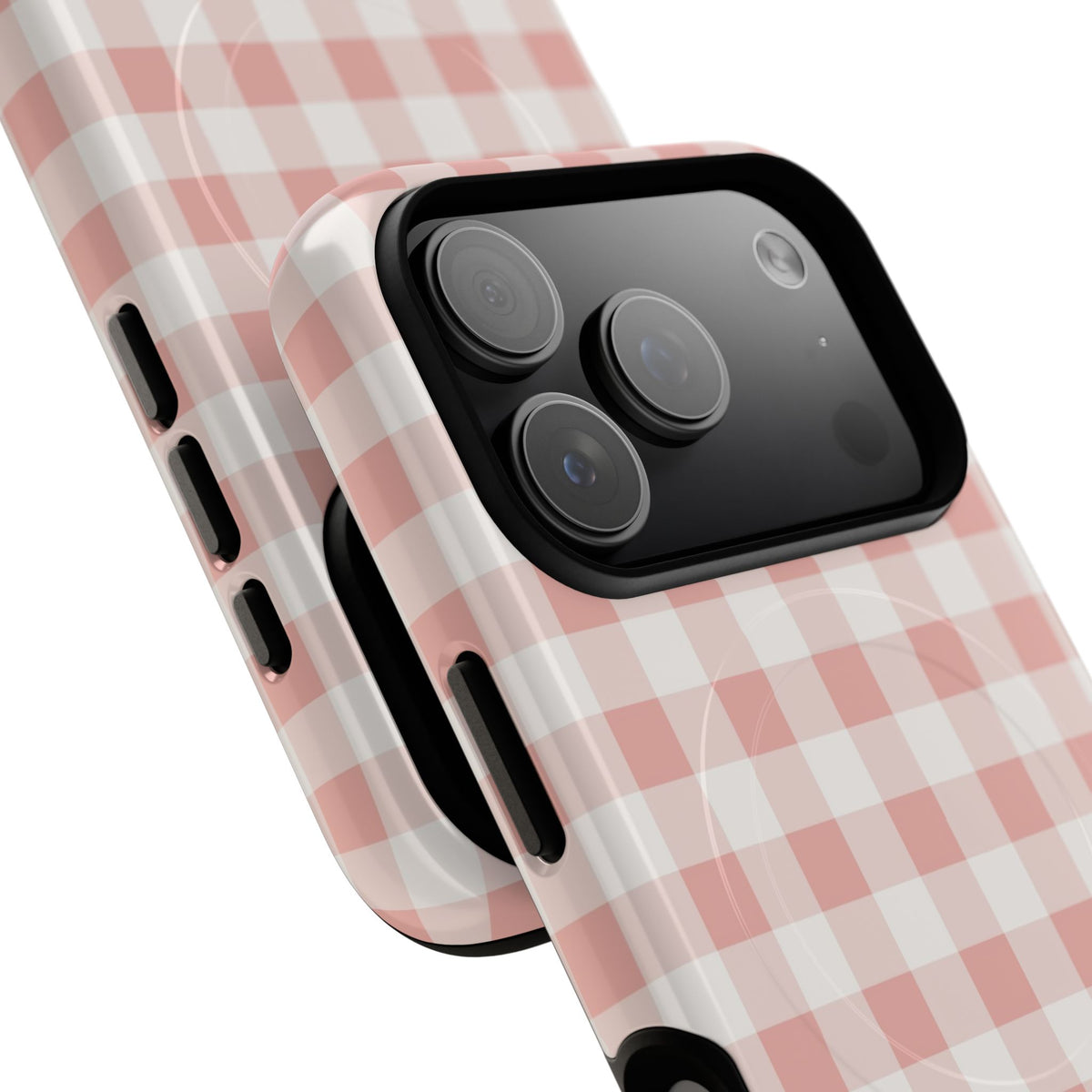 Blush & White Gingham Magnetic Phone Case by etchd, view 99