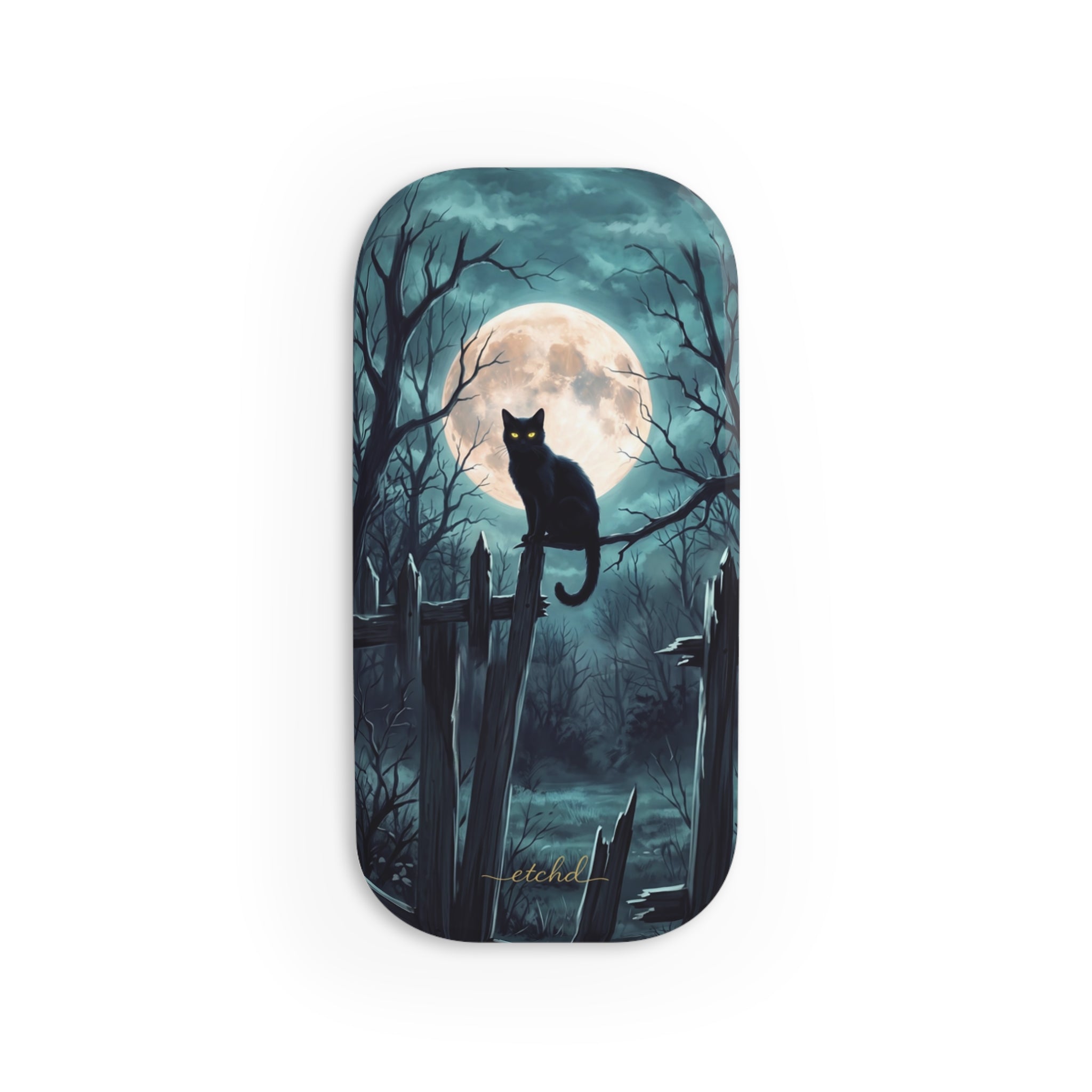 Midnight Cat Click-On Phone Grip by etchd, view 2