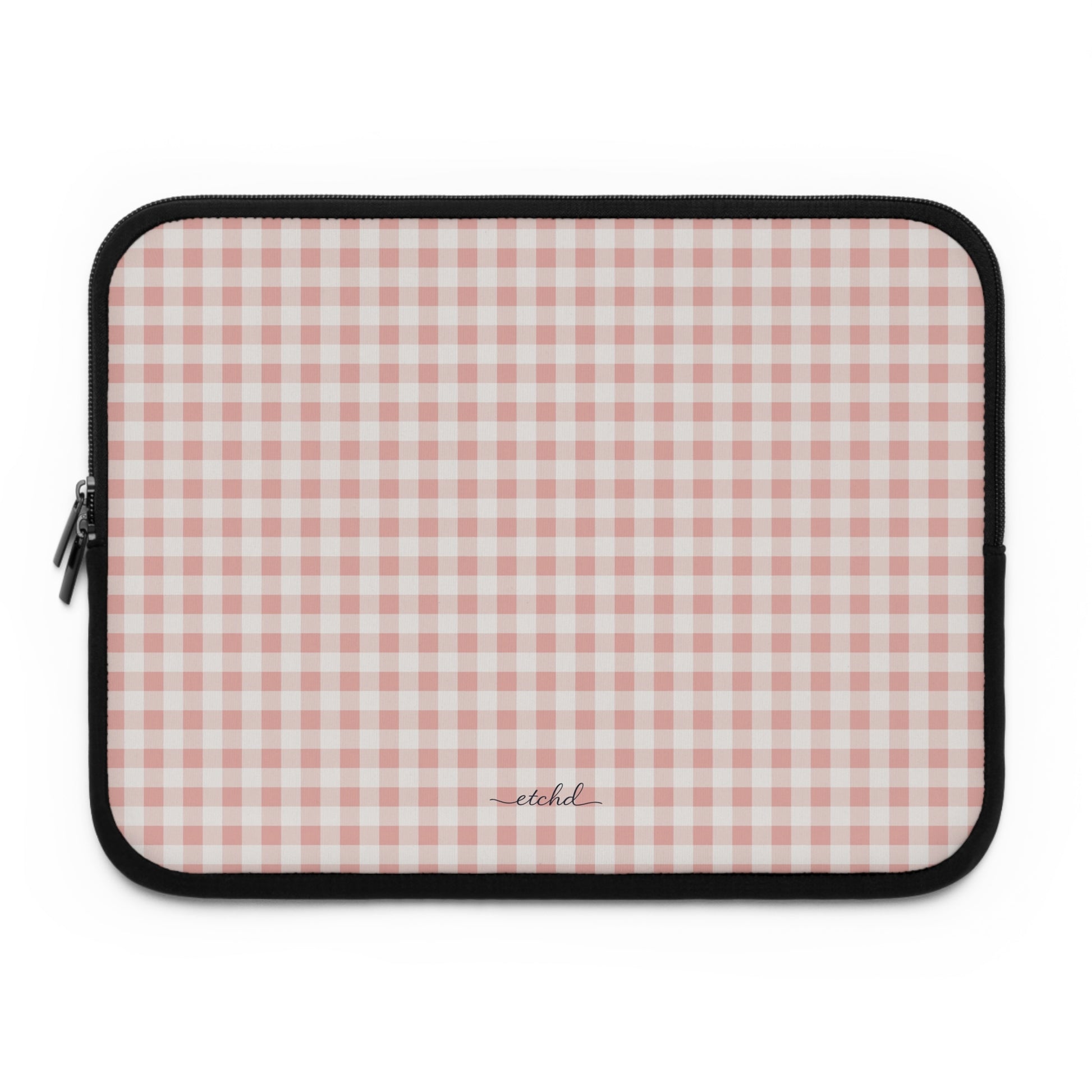 Blush Gingham Laptop Sleeve by etchd