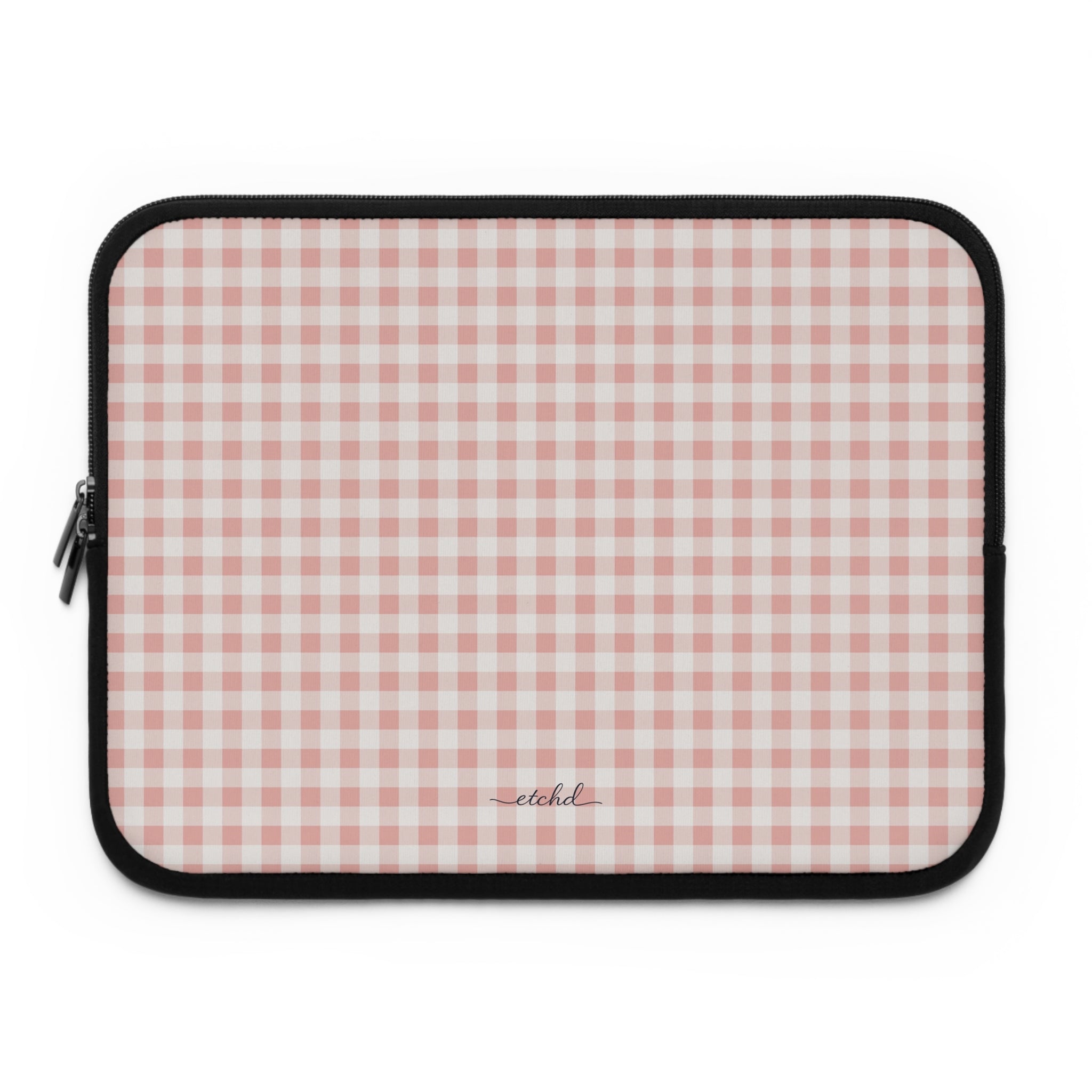 Blush Gingham Laptop Sleeve by etchd
