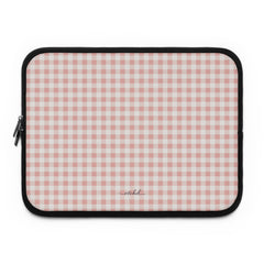 Blush Gingham Laptop Sleeve by etchd