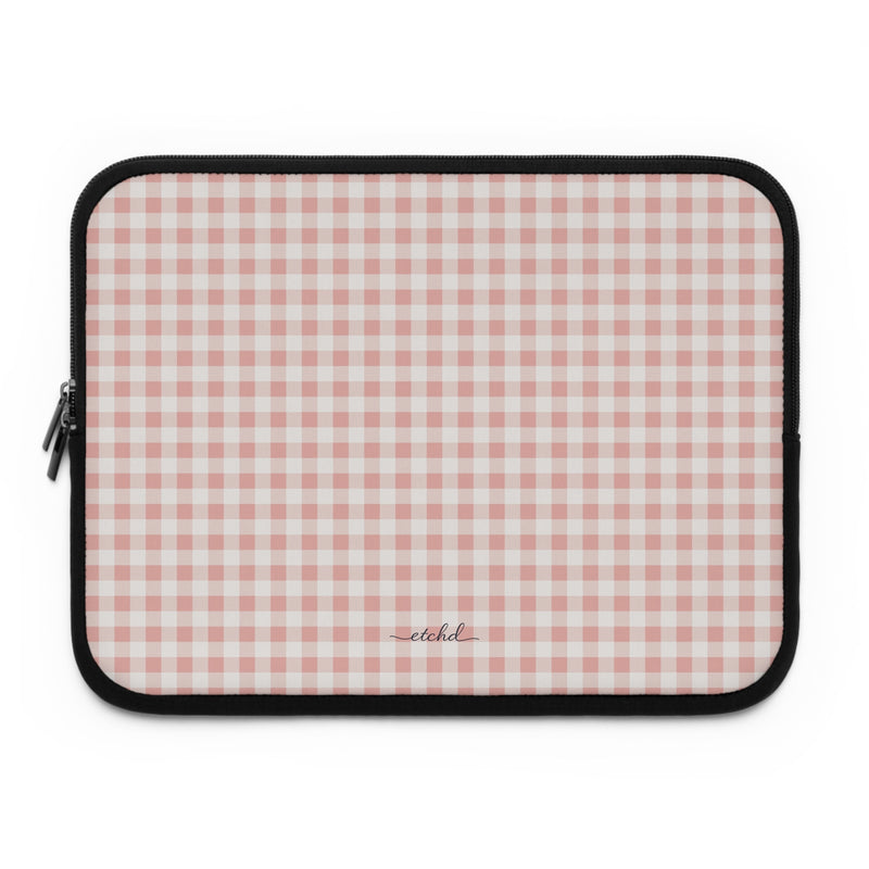 Blush Gingham Laptop Sleeve-zoom-