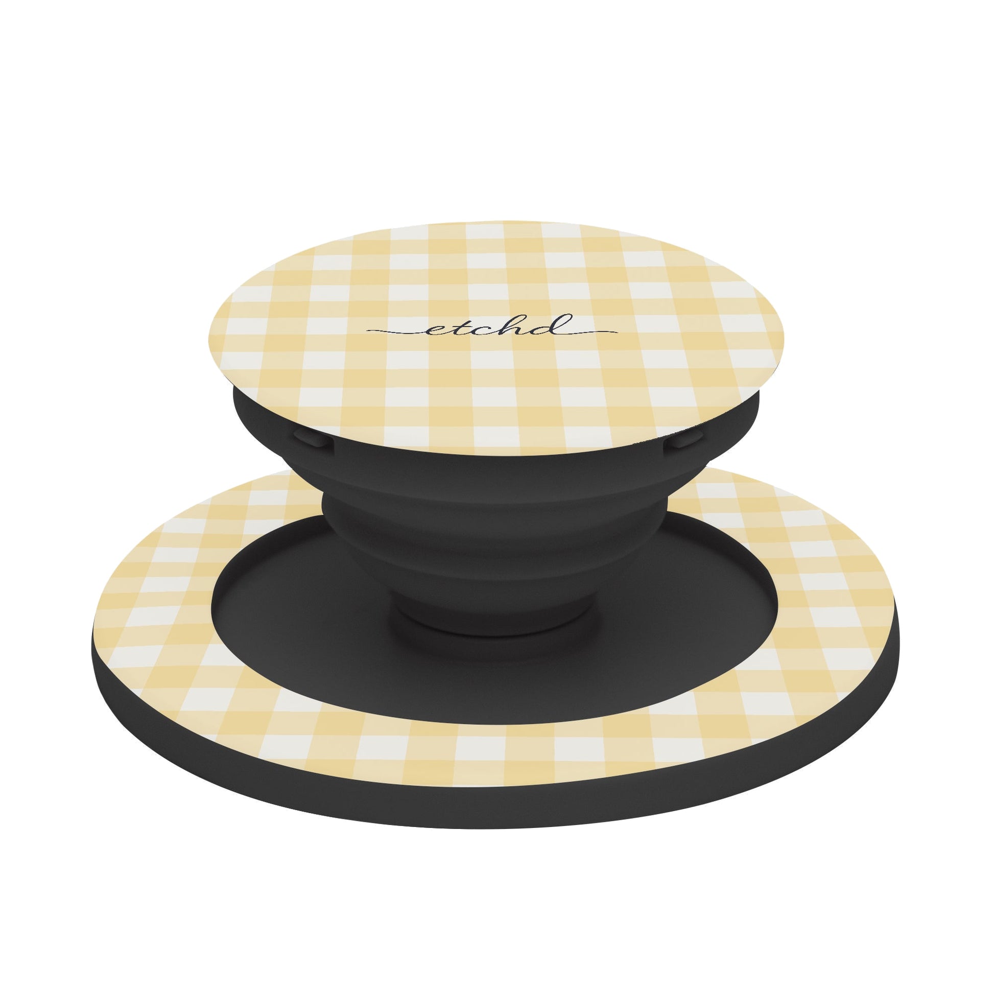 Butter & White Gingham Phone Grip And Stand by etchd, view 6