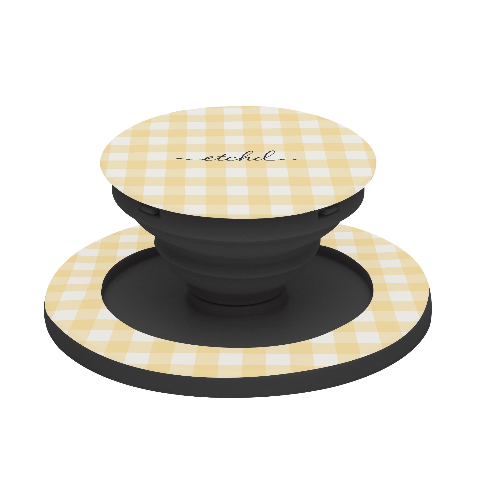 Butter & White Gingham Phone Grip And Stand by etchd, view 6