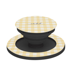 Butter & White Gingham Phone Grip And Stand by etchd, view 6