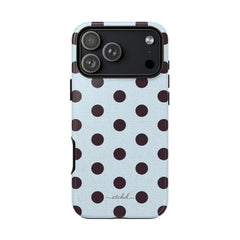 Plum & Blue Polka Dot Phone Case by etchd, view 59