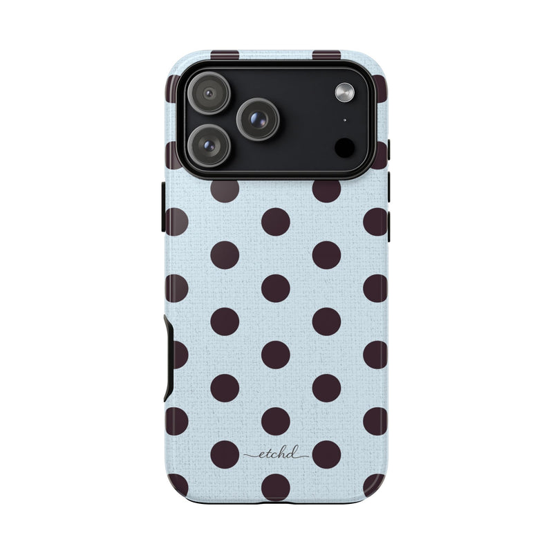 Plum & Blue Polka Dot Phone Case by etchd, view 59