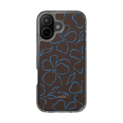 Espresso & Cerulean Floral Clear Phone Case by etchd, view 35