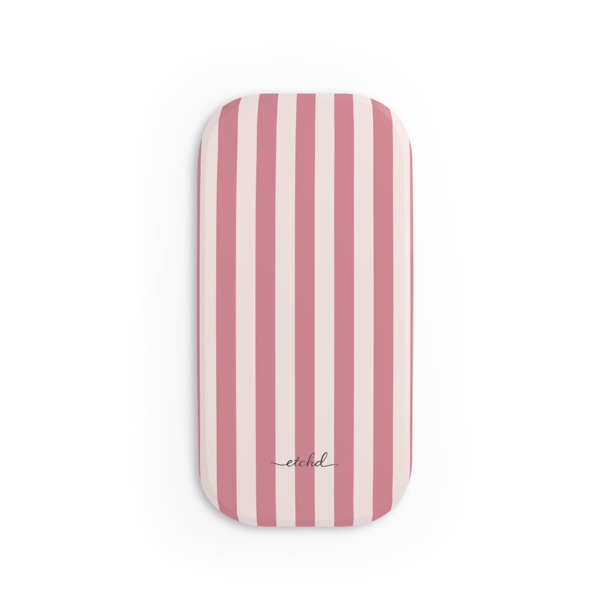 Blush & Cream Striped Click-On Phone Grip by etchd, view 2