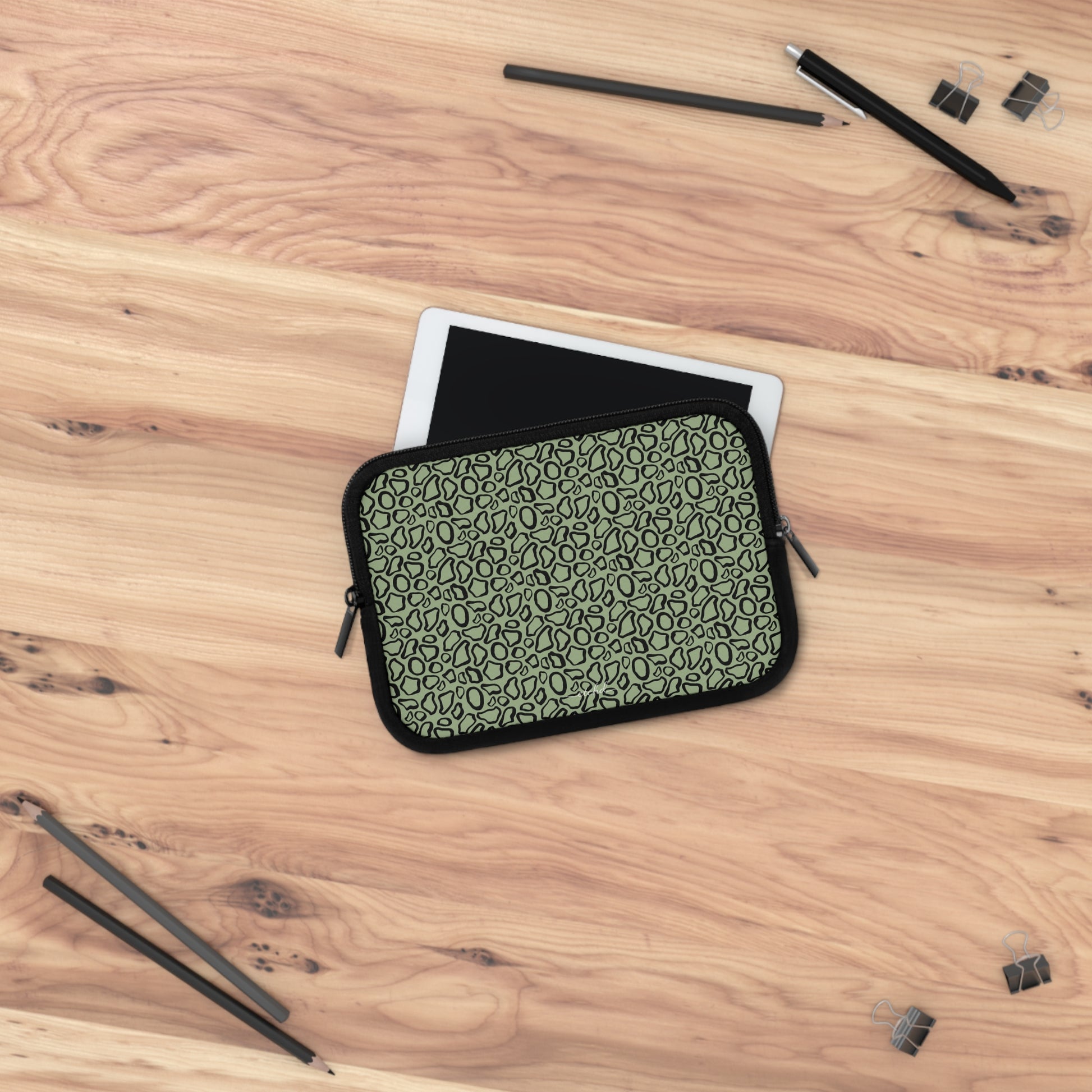 Abstract Print Sage Laptop Sleeve by etchd, view 14
