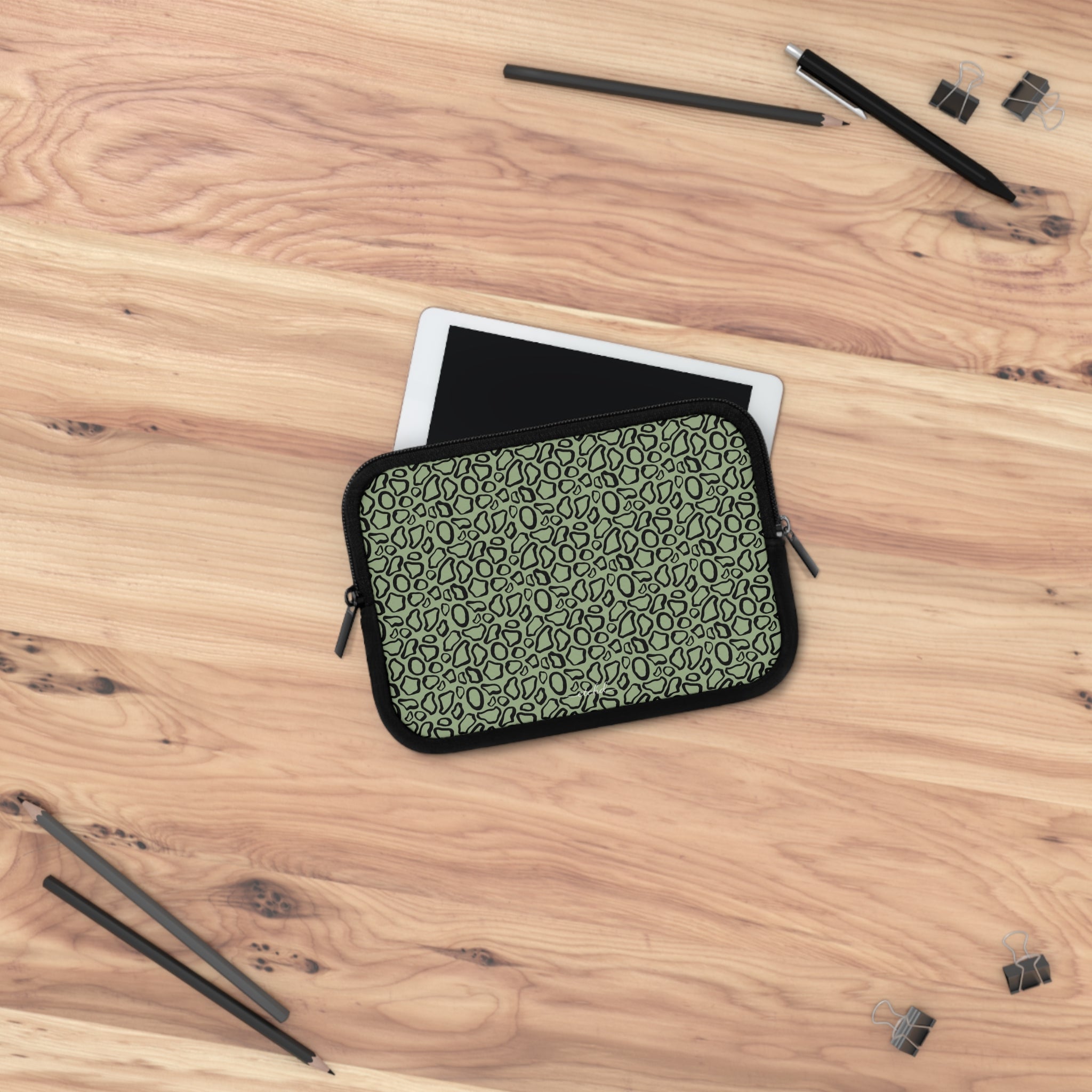 Abstract Print Sage Laptop Sleeve by etchd, view 14
