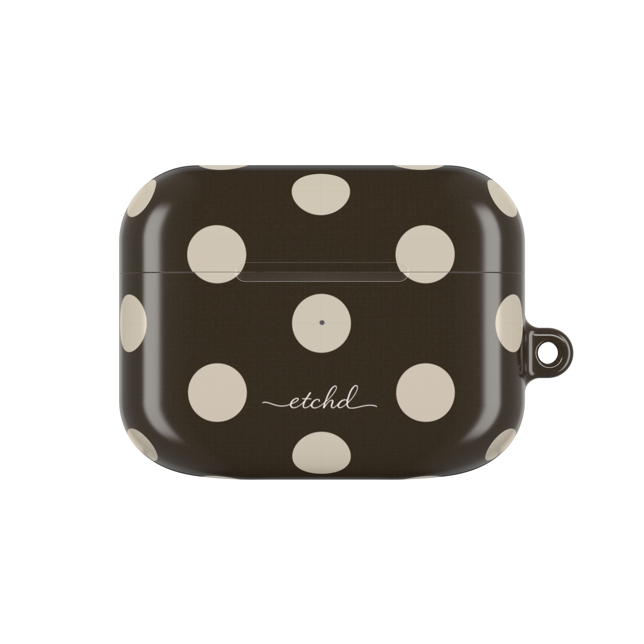 Cream & Brown Polka Dot AirPod Case by etchd