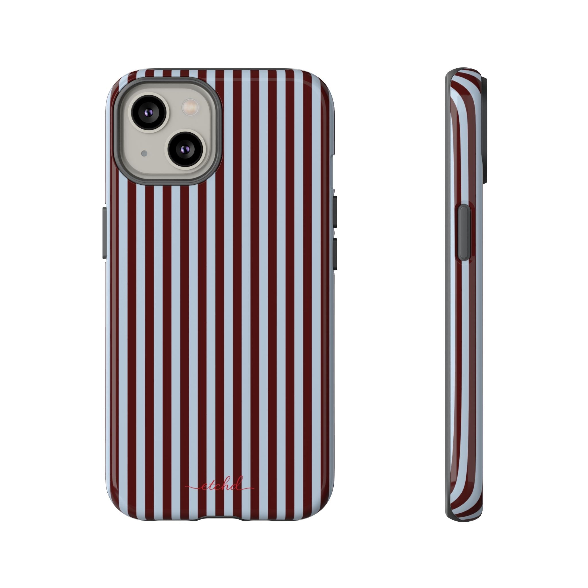Blue & Cherry Striped Funda para móvil de etchd, vista 2