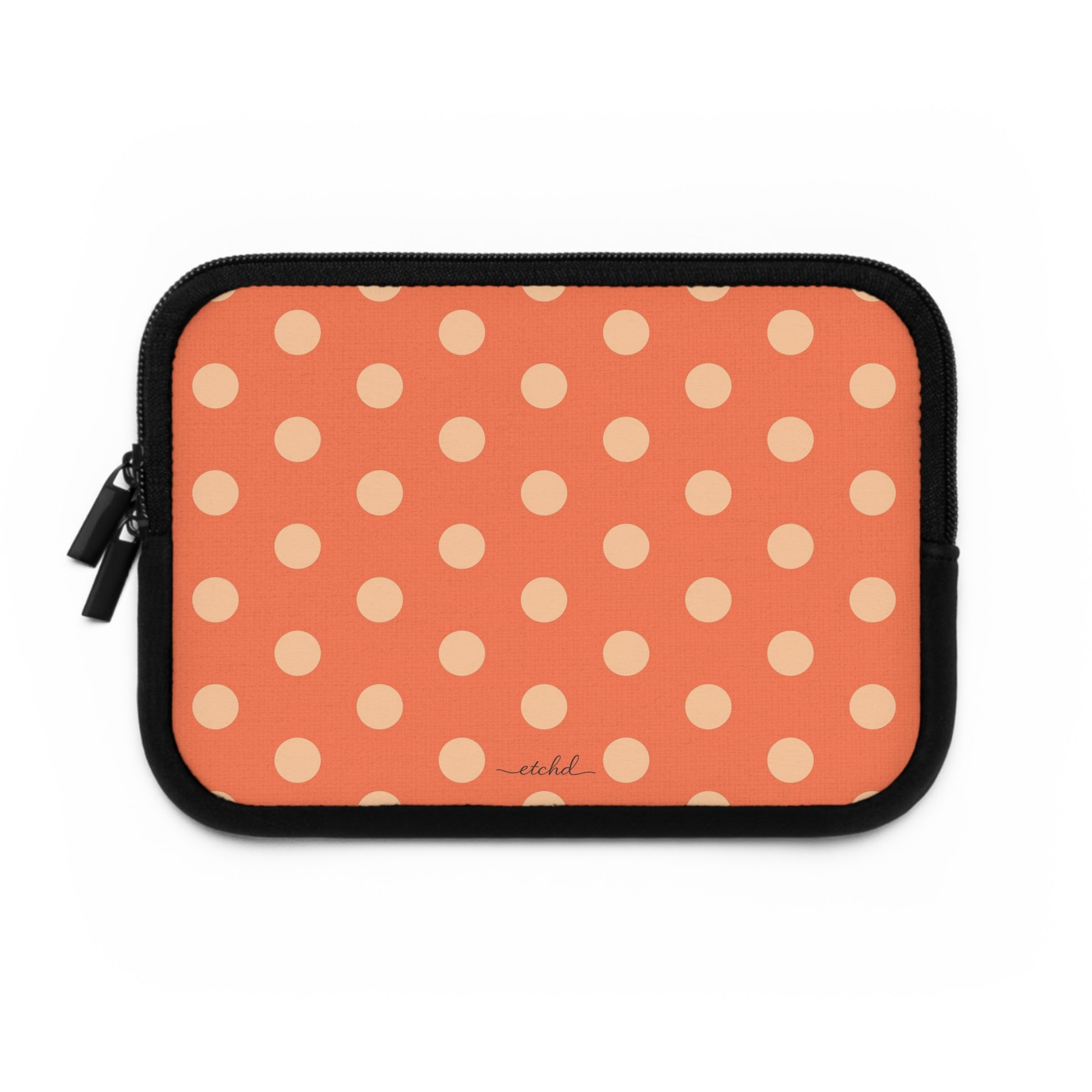 Peach & Coral Polka Dot Custodia per laptop di etchd, vista 2