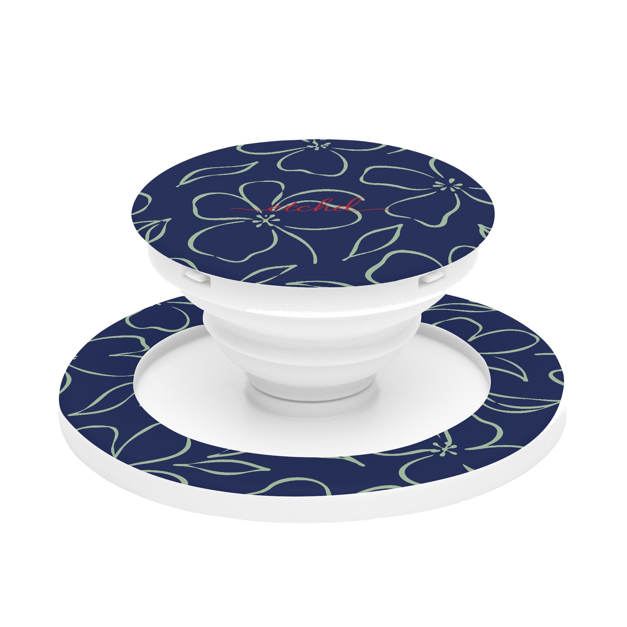 Navy & Sage Floral Phone Grip And Stand by etchd