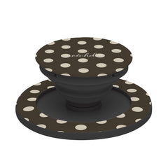 Cream & Brown Polka Dot Phone Grip And Stand by etchd, view 6