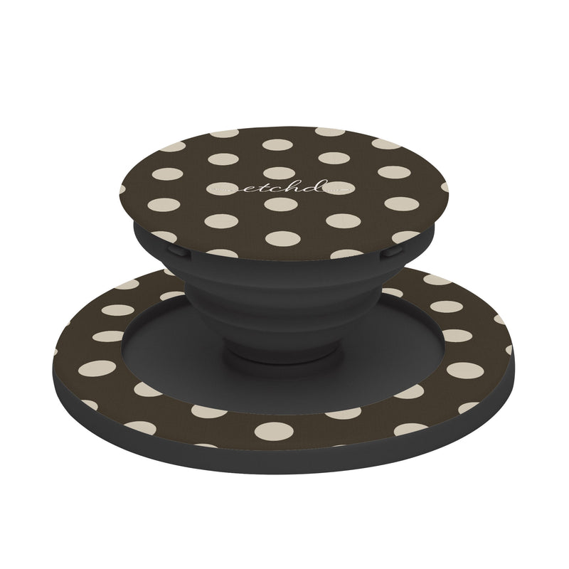 Cream & Brown Polka Dot Handy-Halterung und Ständer-zoom-