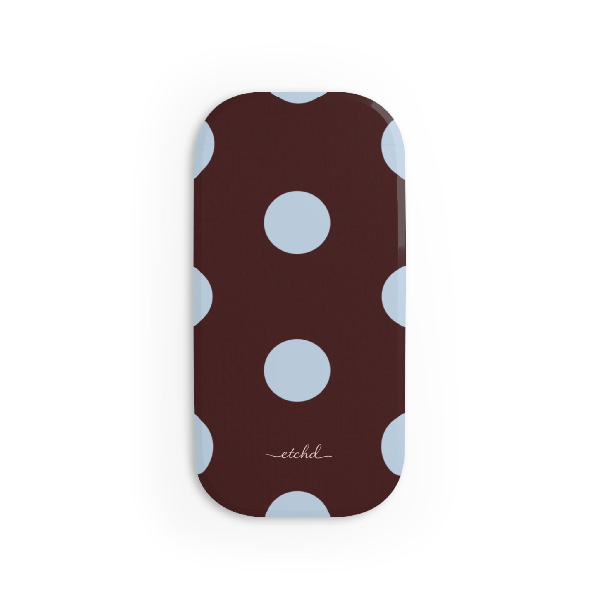 Cherry & Blue Polka Dot Click-On Phone Grip by etchd, view 2