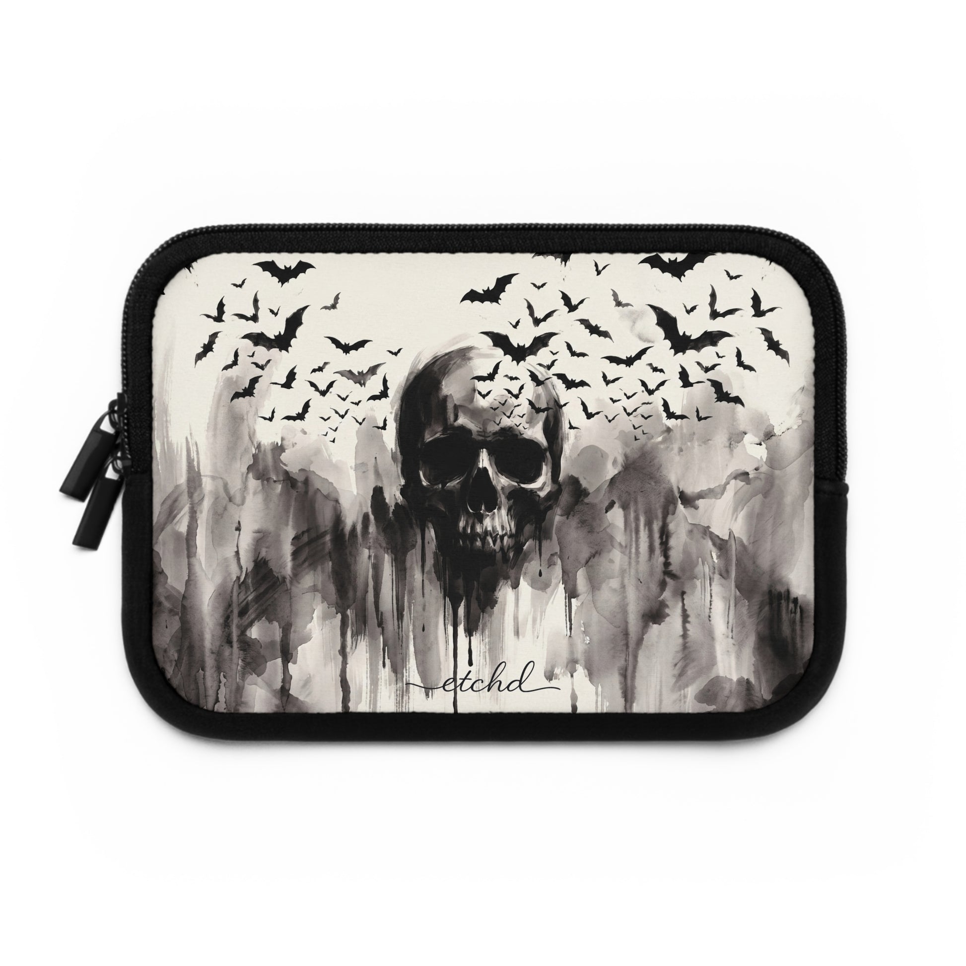 Ink Skull Laptop Sleeve by etchd, view 2