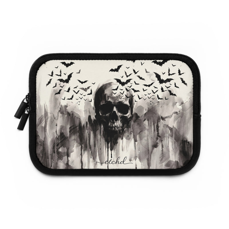 Ink Skull Laptop Sleeve by etchd, view 2