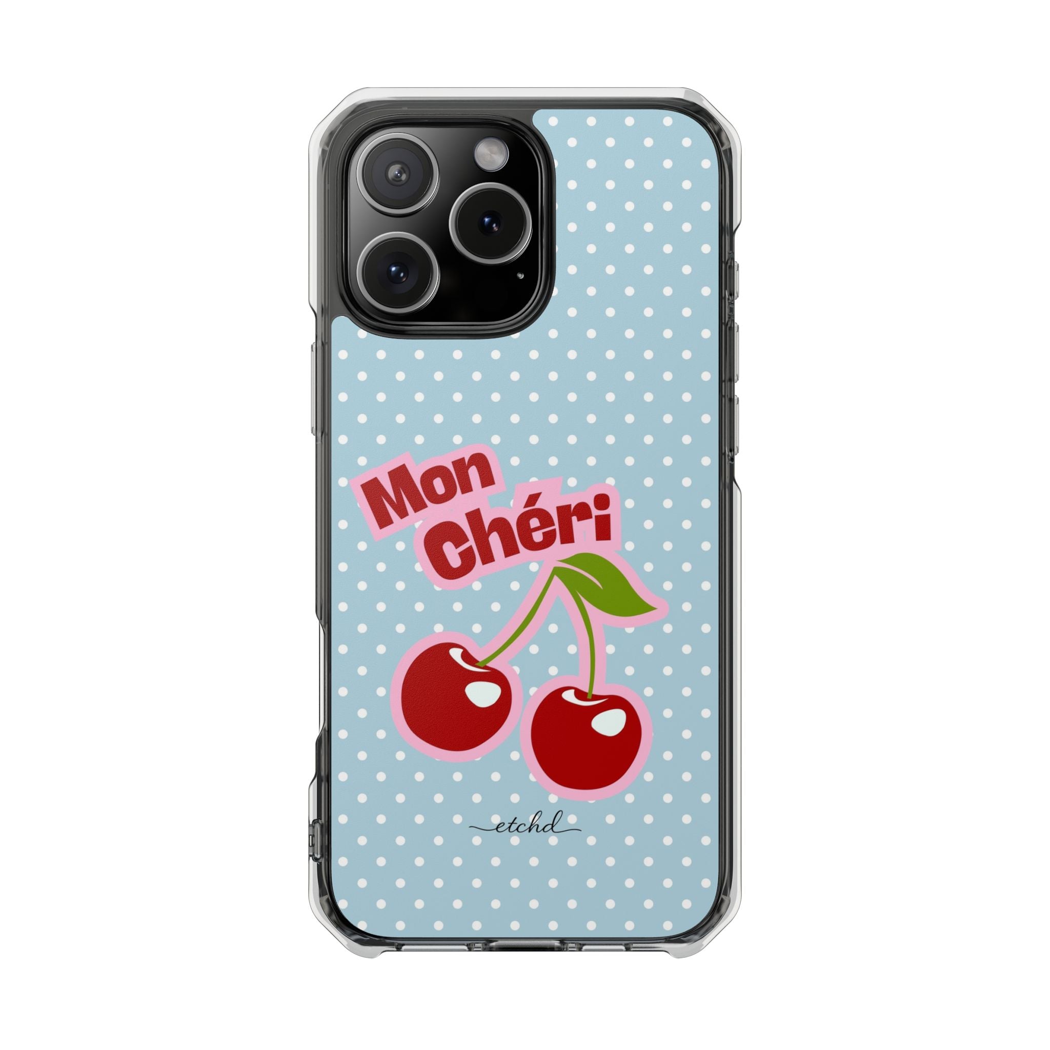 Mon Chéri Clear Magnetic Phone Case by etchd