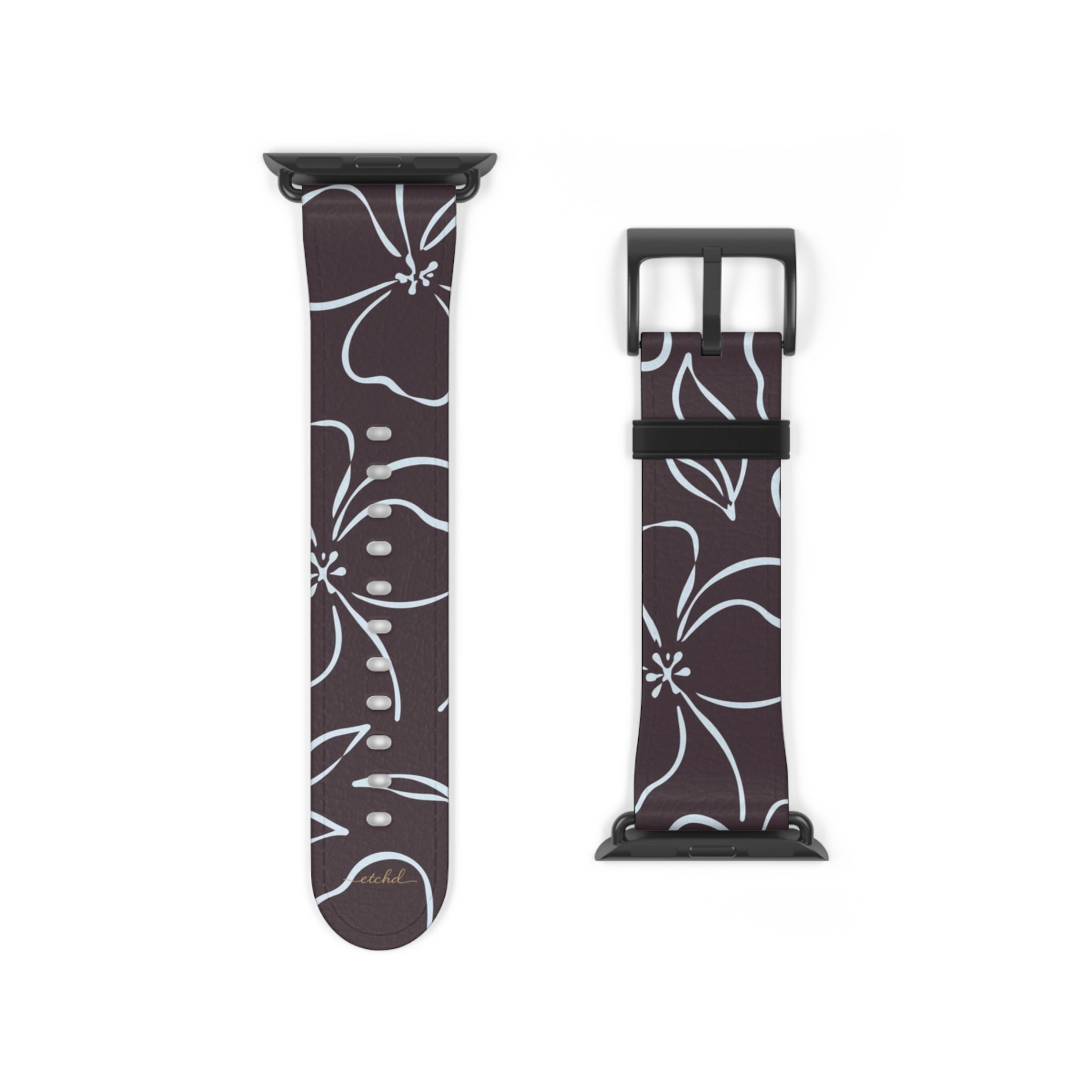 Plum & Blue Floral Smartwatch Strap by etchd, view 9